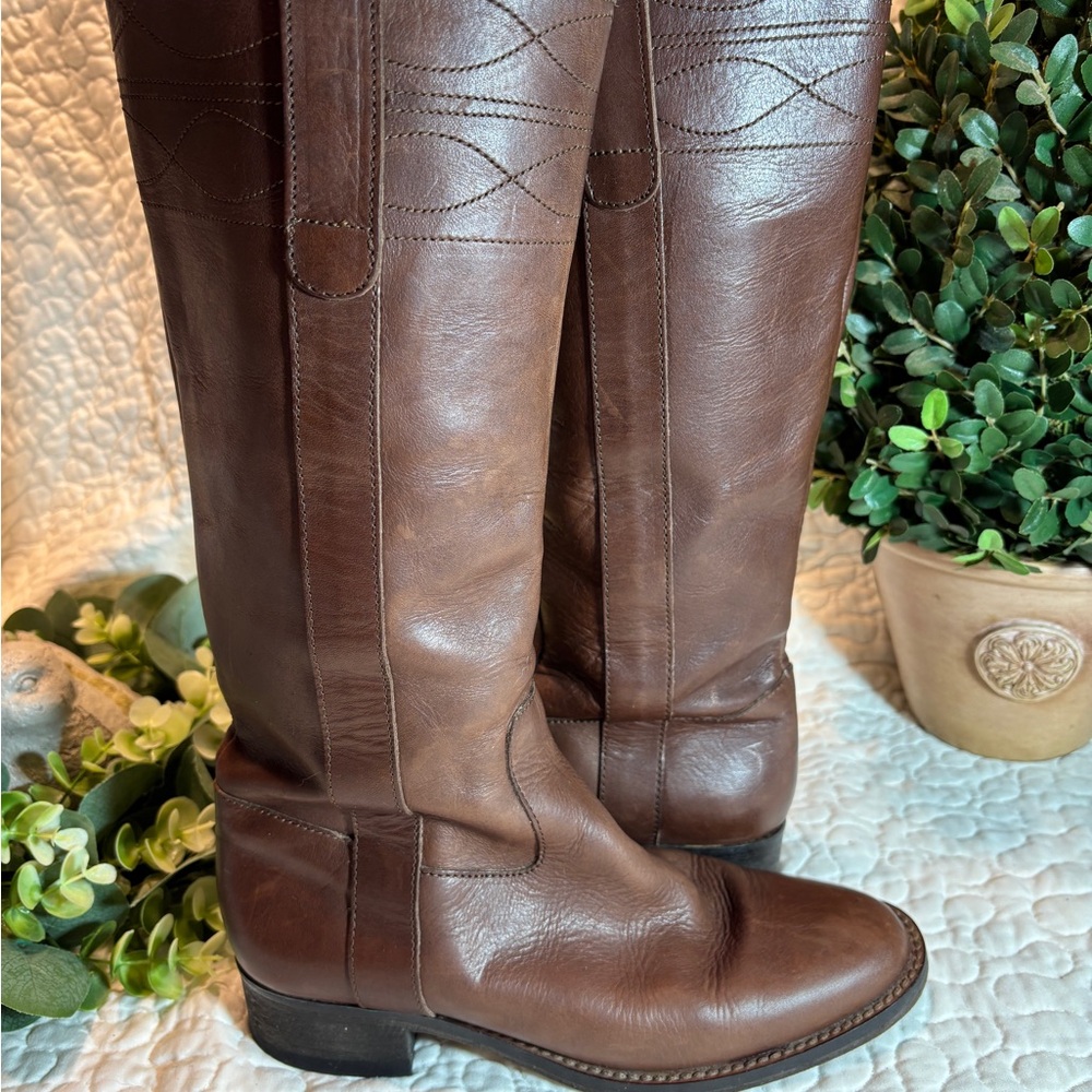 J. Crew Chestnut Leather Tall Boots